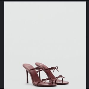 Mango Burgundy Heels Elegant Minimalist Design